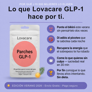 Lovacare GLP-1 Parches (30 + 60 GRATIS) Summer Deal