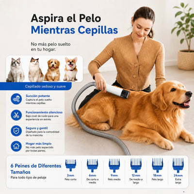 Calmora – Aspiradora de Grooming 6 en 1 que Cuida a tu Mascota como Tú lo Harías