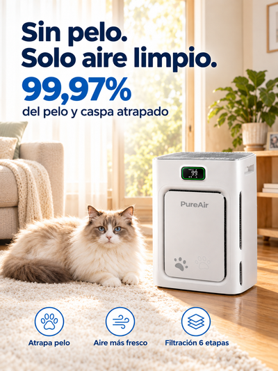 PureAir™ - Purificador de Aire para Mascotas, adiós a todos los pelos de la casa