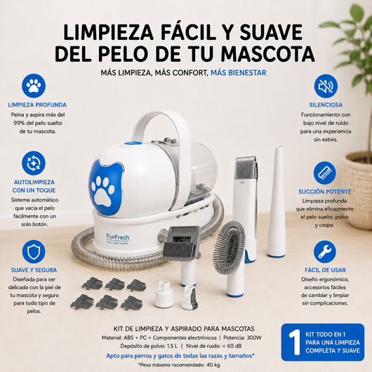 Calmora – Aspiradora de Grooming 6 en 1 que Cuida a tu Mascota como Tú lo Harías